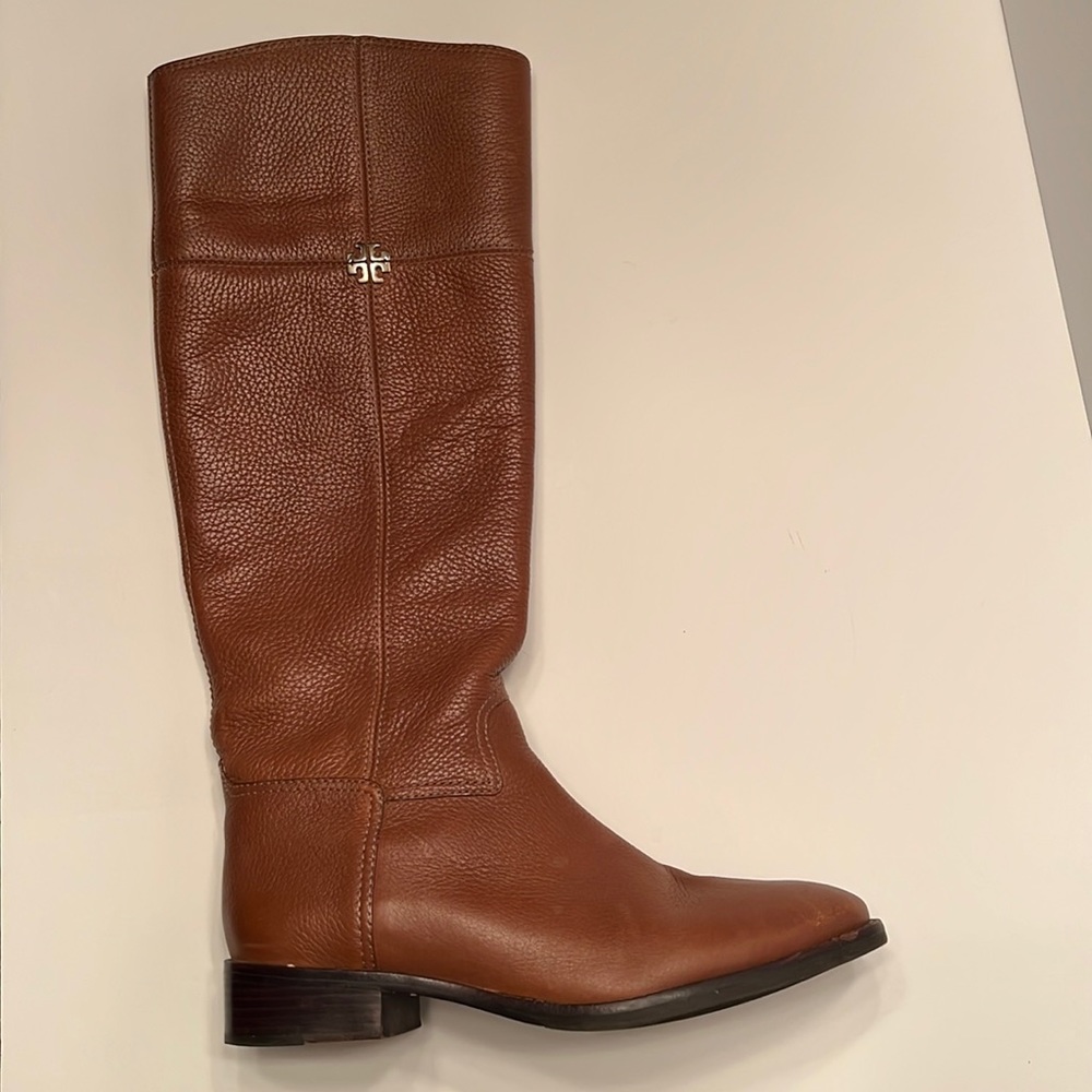 Tory Burch Brown Leather Knee-High Riding Boots